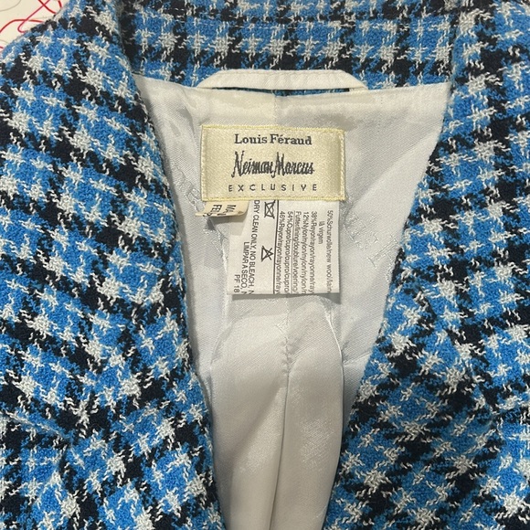 Louis Ferris Neiman Marcus Exclusive Plaid 3 Button Suit Jacket - Picture 2 of 9